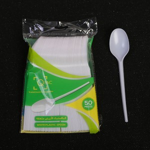 PLASTIC SPOON WHITE 1 x 50 PCS