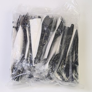 PLASTIC CUTLERY PACK BLACK Q PAC 1 x 25 PCS