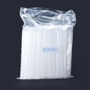 PLASTIC STRAIGHT STRAW WRAPPED 12MM CLEAR Q PAC 1 X 100 PCS